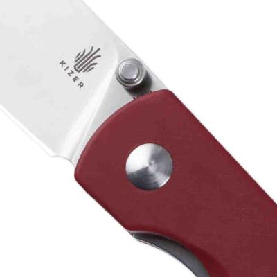 KI3525S1 Couteau Kizer Yorkie Red Micarta Lame Acier M390 IKBS - Livraison Gratuite