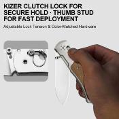 KI4761A1 Kizer Tycho – Couteau Pliant Lame Acier S45VN Manche Titane + Bois Mkuruti Frame Lock – Livraison Gratuite