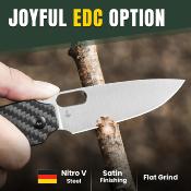 KIV3637A2 Couteau Kizer Varatas Lame Nitro-V Satinée Manche G10 Carbone Noir – Liner Lock – Livraison Gratuite