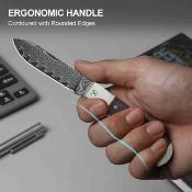 KIV3760A3 Kizer Trestle D – Couteau Lame Acier Damas Drop Point Manche Aluminium/Leopardwood Slipjoint Nail Nick – Livraison Gratuite