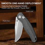 KIV3780A3 Couteau Kizer Phoca CC | Lame Clip Point Acier AEB-L | Clutch Lock | Manche Black Norplex UltreX – Livraison Gratuite 