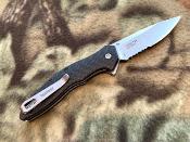 KS1845ST Couteau Kershaw Shoreline A/O - Lame Drop Point Acier 8Cr13MoV Stonewash Combo - Manche Nylon Renforcé Noir - Sécurité Liner Lock - Livraison Gratuite