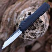 KS9000R Couteau OTF Kershaw Livewire Reverse Tanto Lame Acier CPM-MagnaCut Black & Satin Manche Black Alu USA - Livraison Gratuite