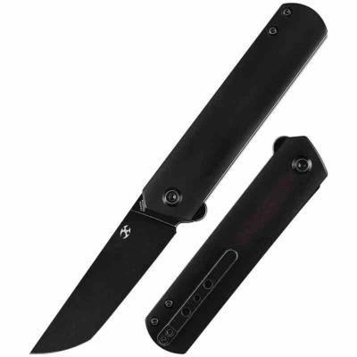T2020T9 Couteau Kansept  Foosa Slip Joint Flipper – Lame Tanto Acier D2 black Manche Acrylique  – Livraison Gratuite
