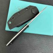 KUB184E Kubey Swordfish Tanto – Lame Fixe Acier AUS-10 Stonewash Manche G10 Noir Housse Kydex - Livraison Gratuite