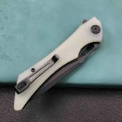 KUB245G – Couteau Kubey Raven Lame Acier AUS-10 Manche G10 Jade Linerlock IKBS - Livraison Gratuite