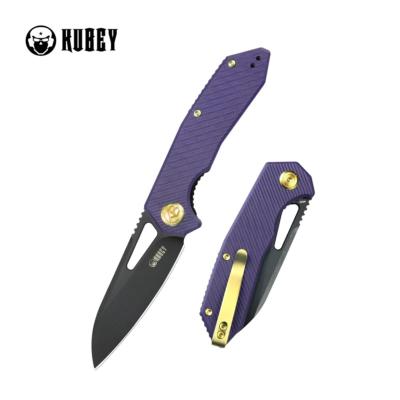 KUB291W Couteau KUBEY Vagrant Purple Lame Acier M390 Black IKBS - Livraison Gratuite