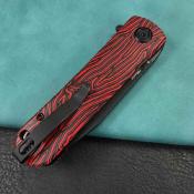 KUB371F Kubey Neo  – Couteau Pliant Outdoor, Lame Clip Point AUS-10 Blackwashed, Manche G10 Rouge/Noir, Liner Lock - Livraison Gratuite