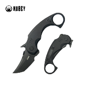 KUB439F Kubey Jaw KU439F – Couteau Pliant Tanto Karambit | Lame Recurve Blackwash 14C28N | Manche G10 Noir - Livraion Gratuite
