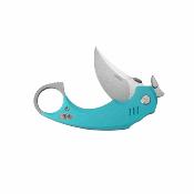 KUB440B Couteau Kubey Jaw Pikal Lame Karambit Acier 14C28N Manche G-10 Tiffany blue Sécurité Liner Lock  - Livraison Gratuite