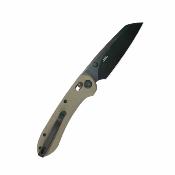 KUB446F Kubey Bonza Lame Acier 14C28N Satin Manche G10 Black & Khaki Crossbar Lock - Livraison Gratuite