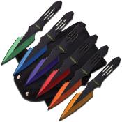 M4509 Set de 6 Couteaux de Lancer Perfect Point Throwing Knife Set Lames Acier Inox Etui Nylon - Livraison Gratuite