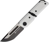 MAXMM272F Couteau Maxace Capsule II Lame Tanto Acier 10CR15COMOV Manche G-10 Blanc Finition Bi-Ton - Livraison Gratuite