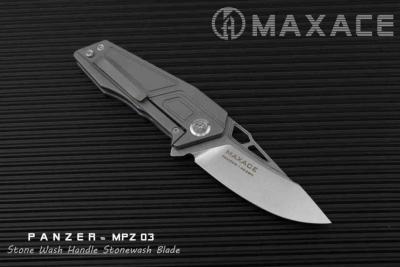 MAXMPZ03 Couteau MAXMPZ03 Maxace Panzer Lame 14C28 Manche Titane - Livraison Gratuite