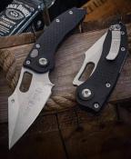 MCT16910 Couteau Microtech Stitch Automatique Lame Wharncliffe Acier M390 Manche Aluminium Noir Made in USA