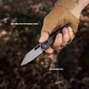 MGR822ABK Couteau pliant Miguron Gatov | Lame Acier D2 Manche aluminium PVD noir Verrouillage cross-bar - Livraison Gratuite