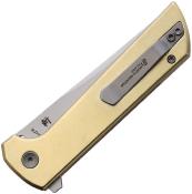 NMB2403B Couteau NORTH MOUNTAIN BLADE Chop 2 Lame Acier SLD-Magic San Mai Tanto Manche Aluminium Bronze Button Lock - Livraison Gratuite