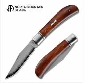NMB2531WD North Mountain Blade Lanny Thin – Couteau Pliant Slipjoint Lame SLD San Mai Clip Point – Manche Bois – Livraison Gratuite