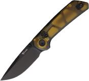 REA178 — Couteau Reate Knives PL-XT Lame Acier Nitro-V Drop Point PVD Noir Manche Ultem Pivot Lock - Livraison Gratuite