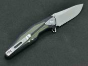 Couteau Pliant Rike Knife Tulay Lame Acier 154CM (HRC 57-59) Manche G10 Noir et Vert OD Liner Lock TULAYBODG Livraison Gratuite