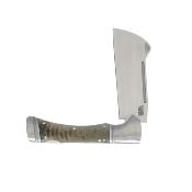 RR2589 Rough Ryder Big Horn – Couteau Pliant Lockback | Lame Cleaver Inox Satinée | Manche Corne de Bélier - Livraison Gratuite