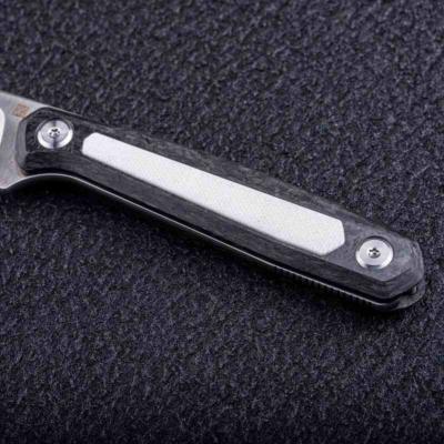 RS3501FW Real Steel Dex – Couteau Fixe EDC | Lame M390 Satin | Manche White G10 + Carbone | Étui Kydex  - Livraison Gratuite