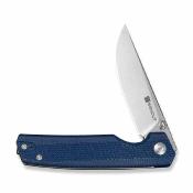 S251123 — Couteau Pliant Sencut Stria Lame Acier D2 Satiné (59-61HRC) Manche Plaquettes Blue Canvas Micarta Flipper Thumb Stud Livraison Gratuite