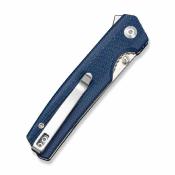 S251123 — Couteau Pliant Sencut Stria Lame Acier D2 Satiné (59-61HRC) Manche Plaquettes Blue Canvas Micarta Flipper Thumb Stud Livraison Gratuite