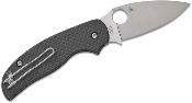 SC123CFBCL Couteau Spyderco Sage 6 Lame Leaf-Shaped Acier CPM-S30V Manche G10/FCarbone Noir - Livraison Gratuite