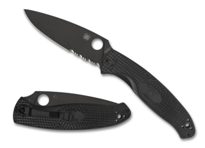 SC142PSBBK Couteau Spyderco Resilience Combo Edge Lame Acier 8Cr13MoV Black - Livraison Gratuite