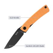 SRM105MGJ SRM Air 105M-GJ | Lame Drop Point Acier 14C28N | Manche G10 Orange | Liner Lock | IKBS - Livraison Gratuite