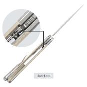 SRM131MGT Couteau SRM Enso 131M-GT Trailing Point Lame Acier Sandvik 14C28N Manche Tan G10 Sécurité Liner Lock - Livraison Gratuite 