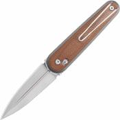 SRM251MBMN SRM Twin 251MB-MN – Couteau Pliant Lame Spear Point Acier N690 8,6 cm Satin – Manche Micarta Marron – Ambi Lock – Livraison Gratuite