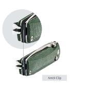 SRM258LMG2 Couteau SRM Terrier 258L-MG2 Lame Acier Laminé 140Cr Manche Micarta Green Ambi Lock - Livraison Gratuite