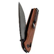 SRM258LMN2 Couteau SRM Terrier 258L-MN2 Lame Acier Laminé 140Cr Manche Micarta Brown Ambi Lock - Livraison Gratuite