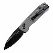 SRM7229AK Couteau SRM Scout | Lame Acier 14C28N DLC Black | Manche G10 Gray Frag Pattern | Ambi Lock | Livraison Gratuite