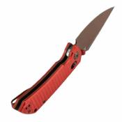 T1034V17 Couteau TENABLE Fenrir Lame Acier Nitro-V Rose Gold Manche Alu Rouge Cross Bar Lock - Livraison Gratuite