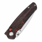 T2109V3 Couteau Tenable Raven Pliant Drop Point Acier 14C28N Manche G-mascus Black/Red Sécurité Cross Bar Lock - Livraison Gratuite  