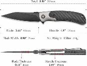 TVTY07MTS Trivisa Uma-04 – Couteau pliant Liner Lock Lame Acier CPM-S35VN Black Manche Titanium Bolster & Black Micarta - Livraison Gratuite