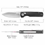 TVTY29BG14 Trivisa Sabretooth BG | Crossbar Lock | Lame Drop Point Acier 14C28N | Manche G10 Black Roulements Céramique - Livraison Gratuite