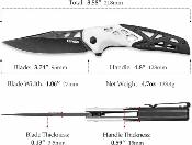 TVXW02WBKG Trivisa Leo-03BW – Couteau pliant Liner Lock Lame Acier K110 SW Manche Black/White G10 - Livraison Gratuite