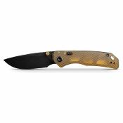 VOSA1607 Couteau pliant Vosteed Marten A1607 | Lame Drop Point acier 154CM 7,6 cm Black Stonewash | Top Liner Lock | Manche Amber PEI – Livraison Gratuite