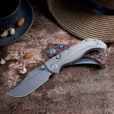 VOSA3902 Couteau Vosteed Naga Clip Point CPM-S35VN Manche Micarta Green Sécurité Top Liner Lock - Livraison Gratuite