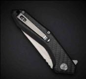 WAR082CFG Couteau pliant WithArmour Gent | Framelock Lame Acier D2 Manche G10 noir + FCarbone Clip de poche - Livraison Gratuite