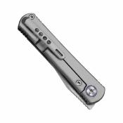 ZX34992A2  Kizer Feist 2 X-Series – Couteau pliant lame M390 Stonewashed Clip Point manche titane argent, Frame Lock, front flipper – Livraison Gratuite
