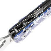 DGRFM022SGZH — Couteau Daggerr Sting Slim Lame Acier VG-10 Satiné Manche G10 Gzhel Crossbar Lock Livraison Gratuite
