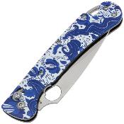 DGRFM022SGZH — Couteau Daggerr Sting Slim Lame Acier VG-10 Satiné Manche G10 Gzhel Crossbar Lock Livraison Gratuite