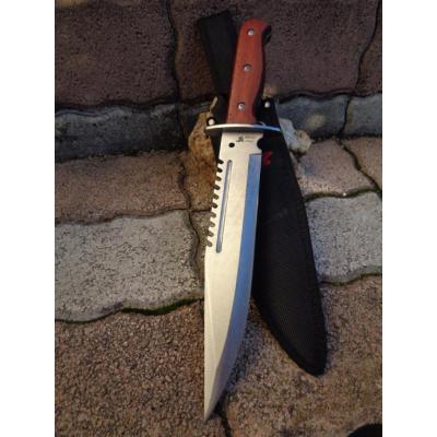 Couteau de Chasse Survie Frost Bowie Alamo Lame Carbone/Inox Manche Bois Etui Nylon F18306PW - Free SHipping