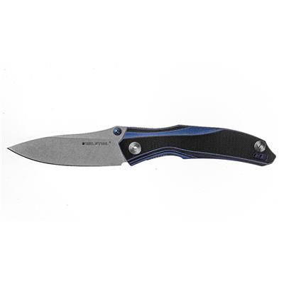 Couteau Real Steel E802 Horus Black/Blue Lame Acier 14C28N Manche G-10 RS7432 - Free SHipping