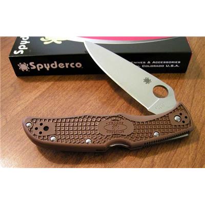 Couteau Spyderco Endura 4 Brown Acier VG-10 Manche FRN Made In Japan SC10FPBN - Free Shipping